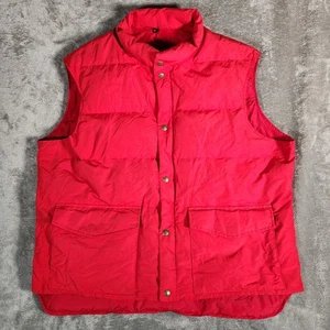 Vintage Woolrich Mens Red Duck Down Vest Puffer Quilted Padded Gilet XXL 2XL - Picture 1 of 9