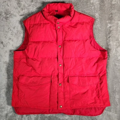 Vintage Woolrich Mens Red Duck Down Vest Puffer Quilted Padded Gilet XXL 2XL - Image 1 of 4