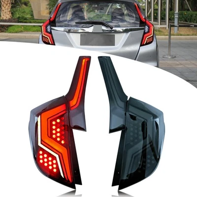 Conjunto de luces traseras LED para Honda Fit 2014-2020 señal dinámica negras Foto 1 de 4