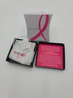Avon Breast Cancer Crusade Hope Charm Bracelet Silver Color- NEW    - Image 1 of 4