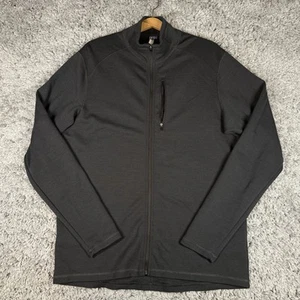 Ibex Men's XL Full Zip Sweater Jacket 100% Merino Wool Dark Grey Made in USA - Picture 1 of 16
