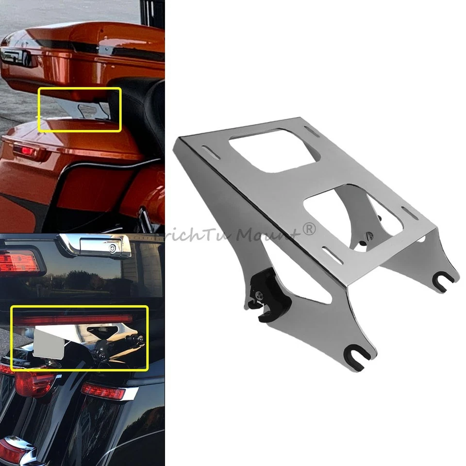 Chrome Detachable Two up Tour Pak Pack Mounting Rack Fit For Harley Touring Road - Image 1 of 4