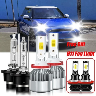 For Mini Cooper 2003-2006 LED Headlight Hi/Lo Beam Fog Light Combo Bulbs HID - Изображение 1 из 4