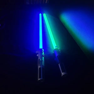 Lot Of 2 Jedi Lightsabers  1 Blue (34") - 1 Green(33") - Picture 1 of 8