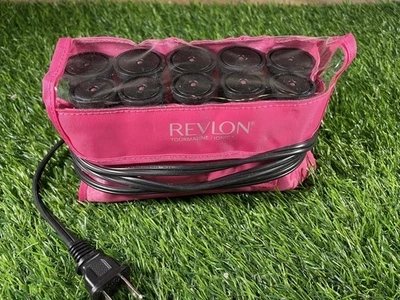 Rodillos calientes eléctricos Revlon Perfect Heat Curls to Go Hairsetter bolsa clips rosa Foto 1 de 4