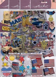 Sticko MILITÄR/PATRIOTISCHES Thema ~ Mehrere Sorten zur Auswahl! U WÄHLEN! SCHÖN! - Bild 1 von 9