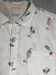 Tommy Bahama Herren XL 100% Leinen Kurzarm Knopfleiste Tropical Cocktail Hemd - Bild 1 von 10