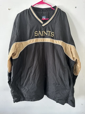 VTG NFL New Orleans Saints Windbreaker Jacket Pullover Pockets Embroidered XL Cover