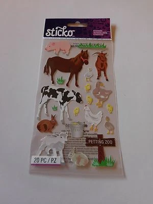 Scrapbooking Crafts Stickers Sticko Petting Zoo Horse Baby Cow Lamb Bunnies Pig