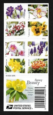 #5727-5736 Snowy Beauty (forever) 2022 Issue-MNH Booklet Pane of 20 - Image 1 of 2