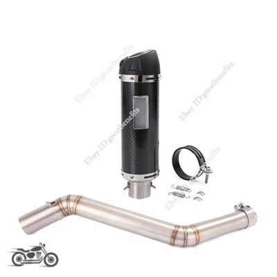 Tubo de enlace medio punta silenciador de escape de carbono para CF-Moto 650MT 650NK 400NK 2014-2024 Foto 1 de 4