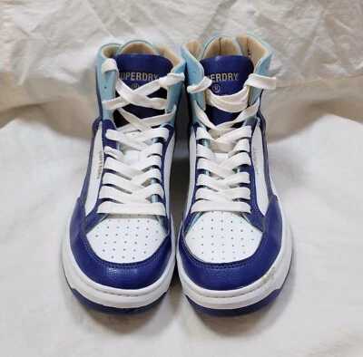 Tênis Feminino Superdry Vegan Basket Lux Couro Azul, Branco, Azul Marinho Tamanho 7 - Imagem 1 de 4