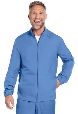 Cherokee Scrubs Men's Zip Front Jacket CK359A CIE Ciel Blue Free Shipping - Image 1 of 4