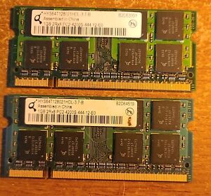 Quimonda 2gb DDR2 Laptop Memory Kit 2 x 1GB PC2-4200S HYS64T128021HDL-3.7-B