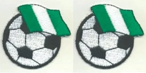 Nigerian Football Soccer Patch Embroidered Cut out Iron on Sew on Lot of 2 - Picture 1 of 1