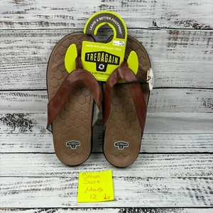 Tredagain Flip Flop Sandal Shoe Eco Friendly Summer Thong Brown MENS 12 NWT - Picture 1 of 9