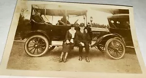 Rare Antique American Early Automobile at Barnstable Station MA Snapshot Photo! - Picture 1 of 6