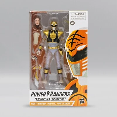 Power Rangers Lightning Collection Mighty Morphin White Ranger Metallic Figure - Image 1 of 4