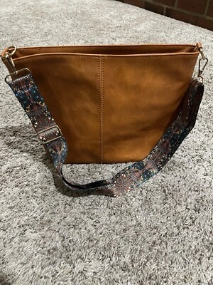 Bandolera Estilo Retro Correa Bolso Cartera ~ Color Marrón Carmelo ~ Nuevo Foto 1 de 4