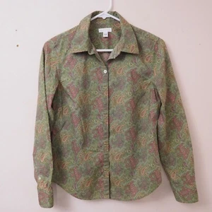 New CHARTER CLUB Multicolored 100% Cotton Long Sleeeve Button Down Shirt Size 4 - Picture 1 of 3