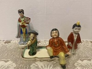 Vintage Aisian Figurines (handpainted Japan) shelf sitter women Lot Of 5 - Picture 1 of 7