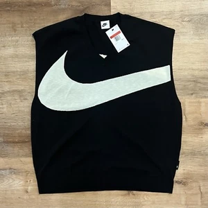 Rare Nike By Swoosh Golf Sweater Vest Men Sz Large Black White Golf V Neck - Picture 1 of 5
