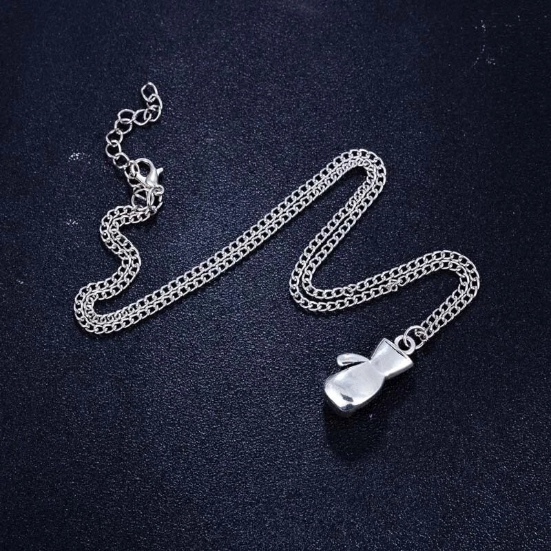 Gold Versilbert Boxhandschuh SPORTS Anhänger Halskette Herren Jungen Geschenk - Bild 1 von 1