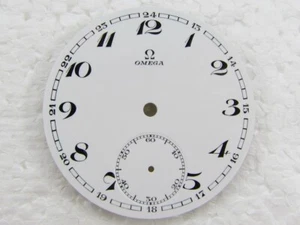 Omega Antik Schweizer Original Sehr guter Zustand!!! Emaille ZIFFERBLATT Zifferblatt 42mm für Taschenuhr - Bild 1 von 10