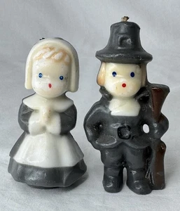 Vintage Mann und Frau Pilger Gurley Erntedankkerzen (1) - Bild 1 von 7