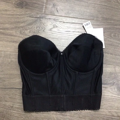 Dominique Noemi 无肩带低背胸罩 34D 码黑色无露内衣 — 第 1/4 张图片