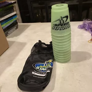 Speed Stacks Glow In The Dark 12 Stacking Cups with Storage Bag WSSA V - Picture 1 of 2
