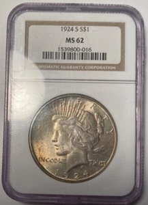1924-S Dollaro Argento Pace NGC MS62 - Foto 1 di 4