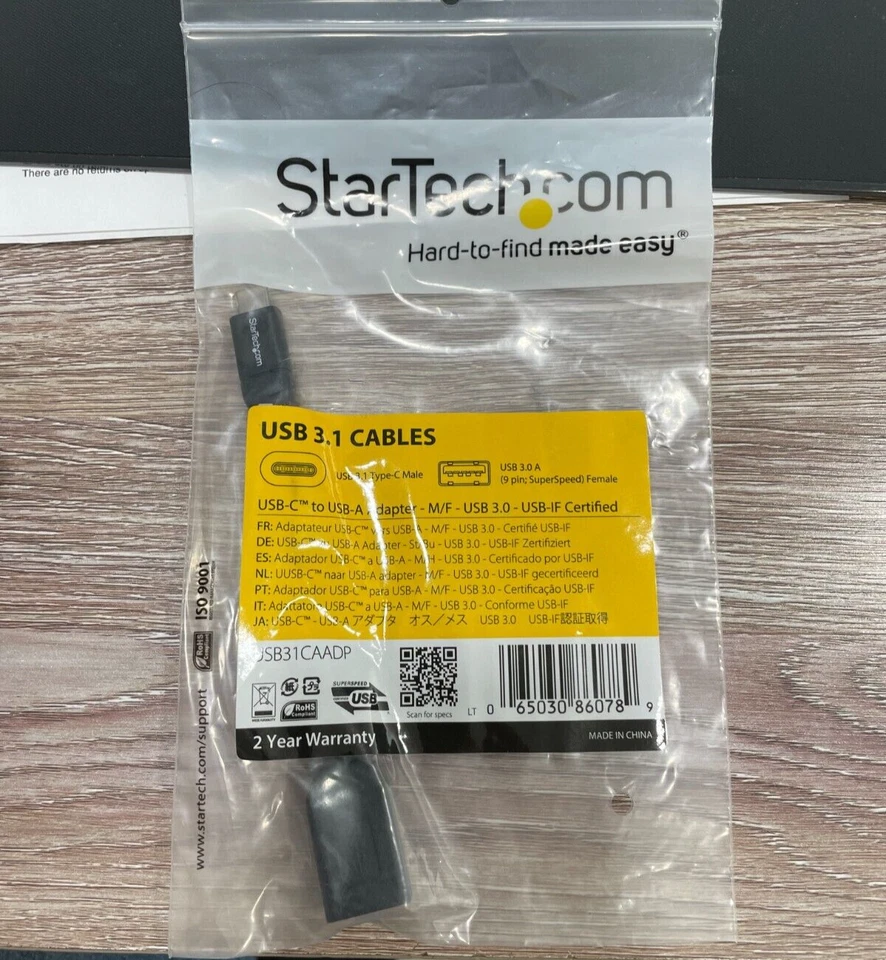 StarTech USB31CAADP USB-C Male to USB-A Female Adapter New - Image 1 of 1
