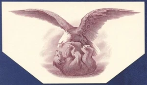 BANCONOTA AMERICANA Co. INCISIONE: AQUILA CHE ATTACCA ORSO - Foto 1 di 1