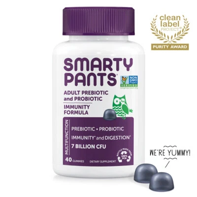 Fórmula de inmunidad prebiótica y probiótica para adultos SmartyPants, arándano, 40 ct..+ Foto 1 de 4