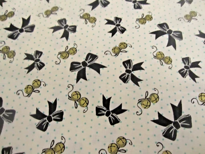 Connecting Threads Cotton Fabric Christmas Glitz Bows Bells Piece 68" x 26" - Image 1 of 4