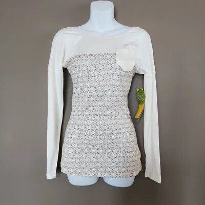 Nuevo con etiquetas Para mujeres XS LOLE Chandail Karuna Algodón Crema Bronceado L/S Top Cuello Redondo Espalda Foto 1 de 4