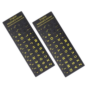  2 Pcs Tastaturaufkleber Laptop-Tastaturaufkleber Englischer Briefaufkleber - Afbeelding 1 van 12