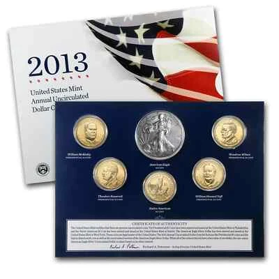 2013-W 6-Coin U.S. Mint Annual Uncirculated Dollar Set CHOICE GEM - Image 1 of 3