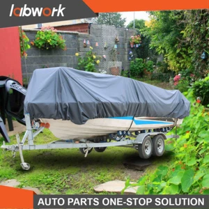 Labwork Boat Cover Fishing V-Hull Heavy Duty Trailerable Waterproof 20-22Ft 210D - Picture 1 of 15