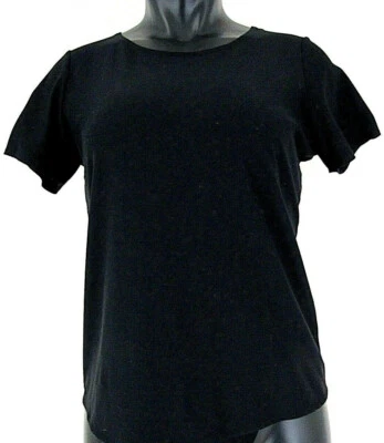 East 5th Camiseta Negra Cuello Redondo Elastizada Talla Pequeña Top Manga Corta Camiseta Sólida Foto 1 de 4