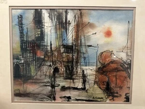 Albert Clymer Painting 1964 Watercolor Cityscape Art 14x16 Listed Artist - Picture 1 of 5