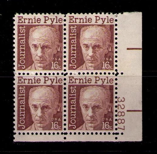 US USA Sc# 1398 MNH FVF Pl# Block Ernest Taylor Pyle Journalist WWII - Image 1 of 1
