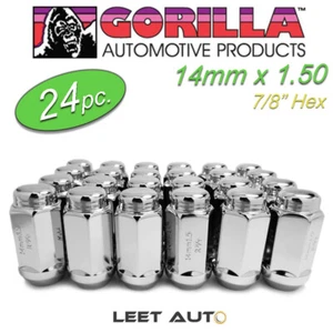 (24pc.) Gorilla Lug Nuts, 14x1.50, Chrome, 7/8" Hex, Duplex Bulge Acorn, 76148HT - Picture 1 of 4