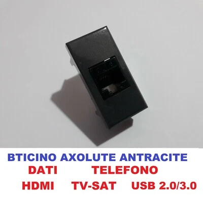presa compatibile Bticino axolute dati, tel, HDMI, USB, TV sat colore antracite - Immagine 1 di 2