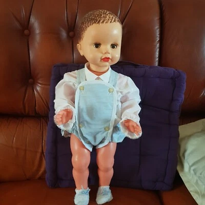 poupon  celluloïd non marqué 55 cm cm yeux dormeurs cheveux moulés   - Photo 1/4