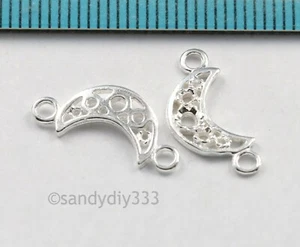 4x HELLE STERLINGSILBER MOND GLIEDER VERBINDER PERLEN 11,2 mm #294 - Bild 1 von 2