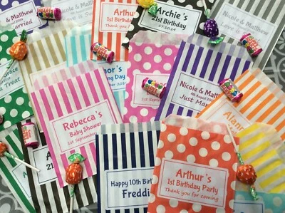 PERSONALISED SWEET BAGS Candy Cart Wedding Christening Birthday Mehndi - Image 1 of 4