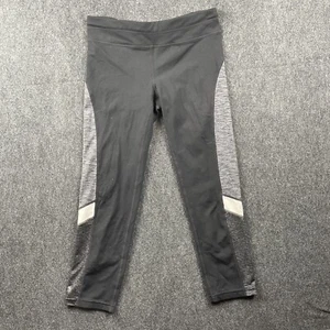 Athleta Girl Leggings Kids Extra Large 14 Black Gray Crop Athletic Leisure - Picture 1 of 9