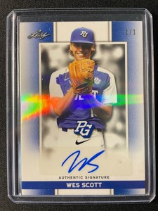 2018 Leaf Perfect Game Wesley Scott Blue Shimmer Autograph #1/1 Royals!!!